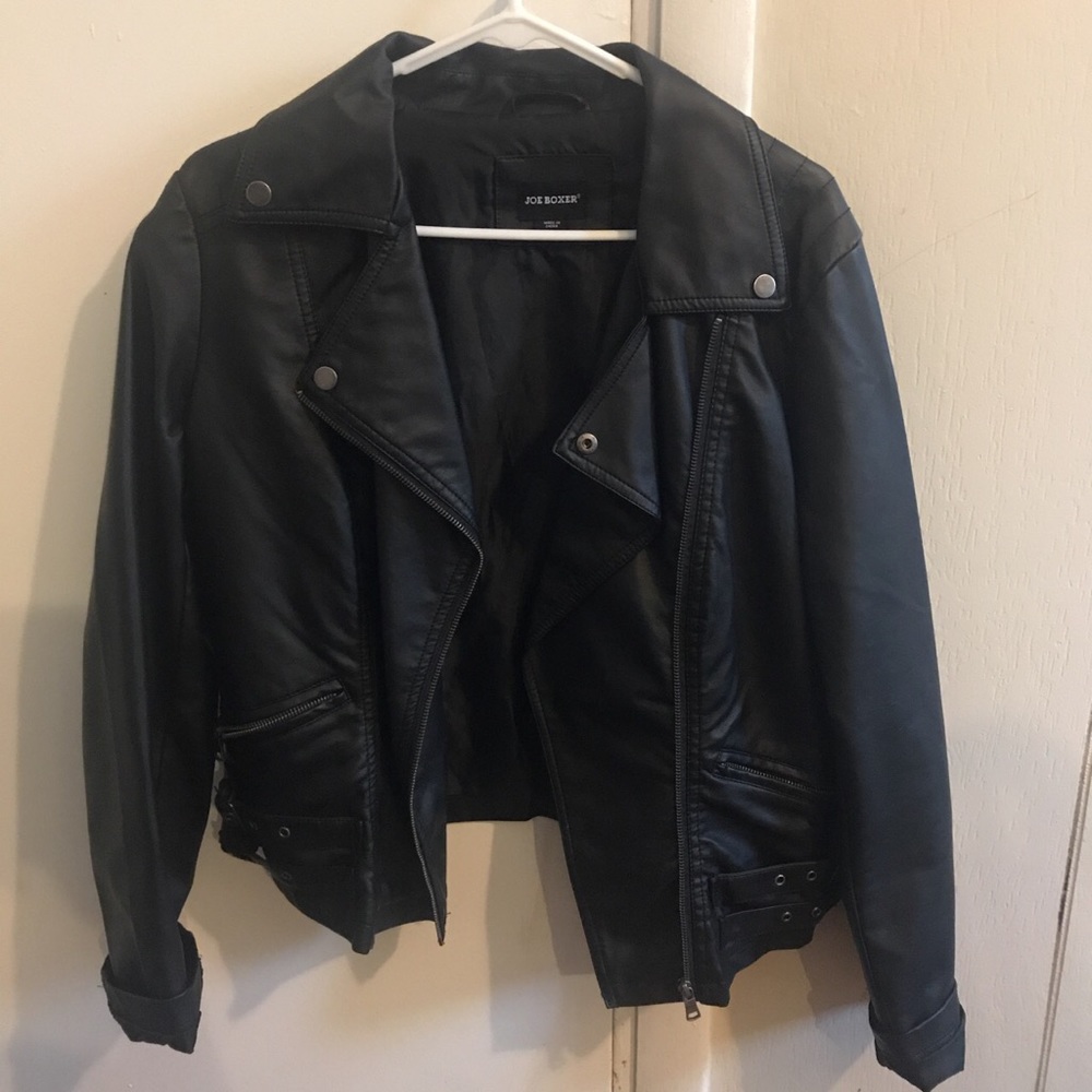 Matte black pleather jacket
